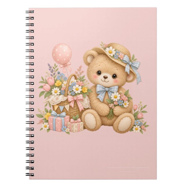 Carnet Conception de fête de nounours mignon (Devant)