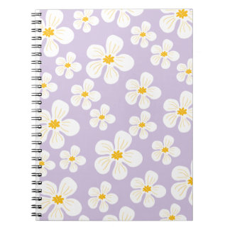 Carnet Conception de fleurs blanches mignonnes pour le re