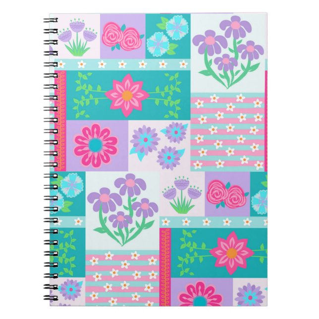 Carnet Conception de fleurs vibrantes en fleurs (Devant)