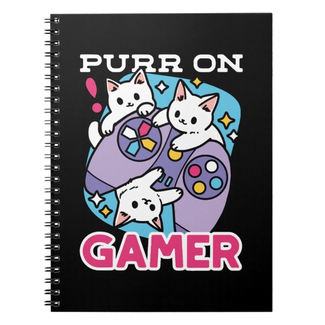 Carnet Conception de gamer de chat - Purr sur Gamer Joyst (Devant)