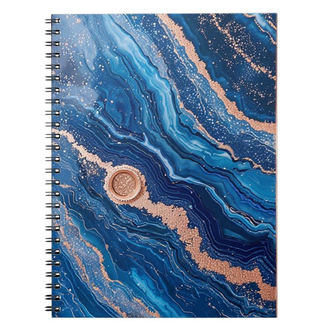 Carnet Conception de géode avec accents d'or rose (Devant)