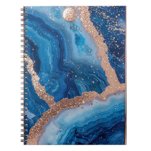 Carnet Conception de géode avec accents en or rose