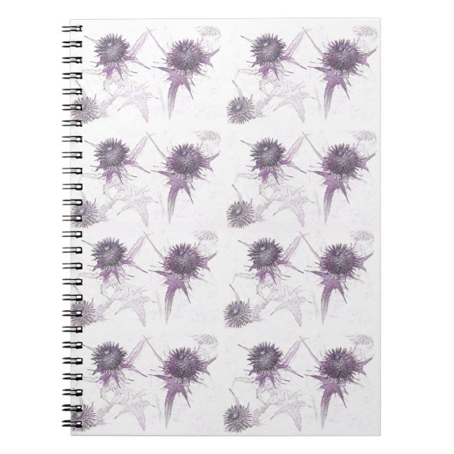 Carnet Conception de la nature de chardon pourpre (Devant)