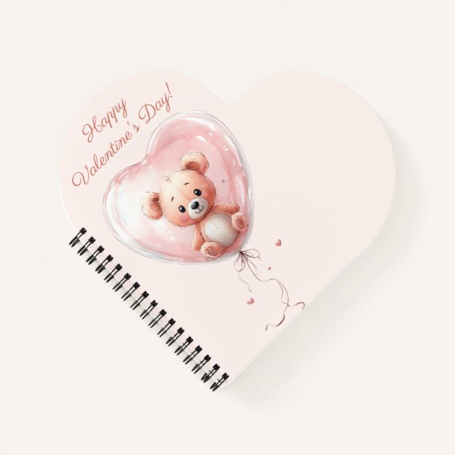 Carnet Conception de la Saint-Valentin avec un ours en pe (Devant)
