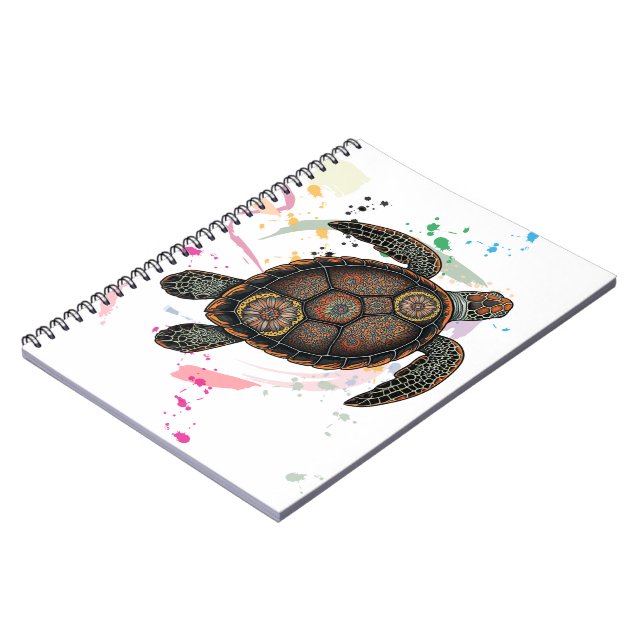 Carnet Conception de la tortue marine Mandala (Côté gauche)