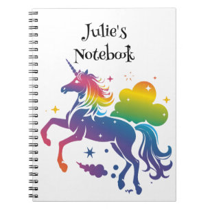 Carnet Conception de licorne de couleur arc-en-ciel