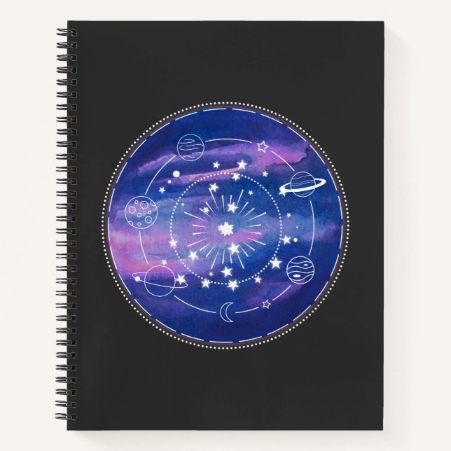 Carnet Conception de lune de galaxie minimale | Art esthé (Devant)
