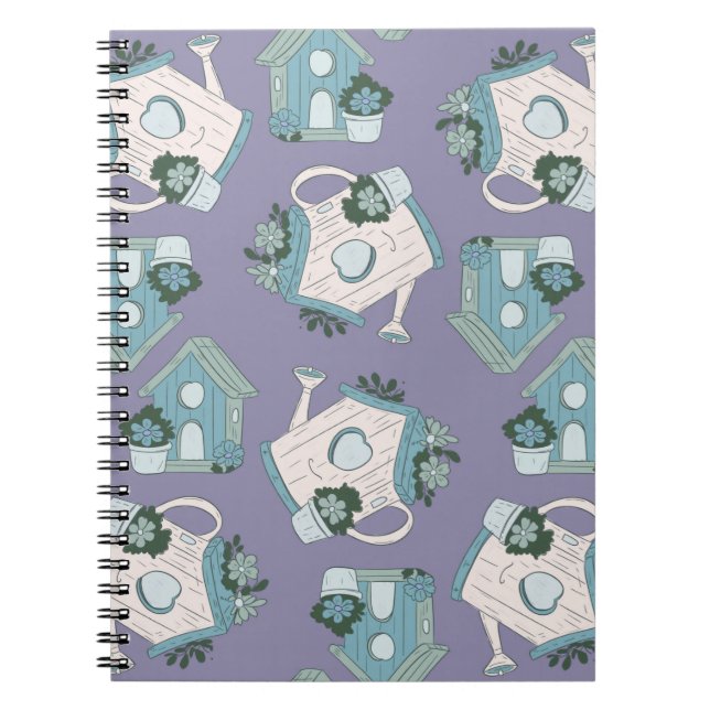 Carnet Conception de maison d'oiseau violet (Devant)