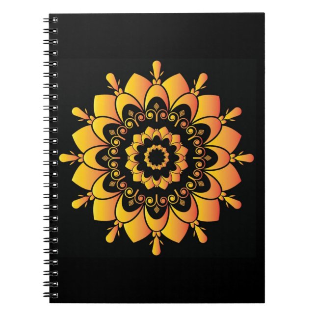 Carnet Conception de mandala unique doré (Devant)