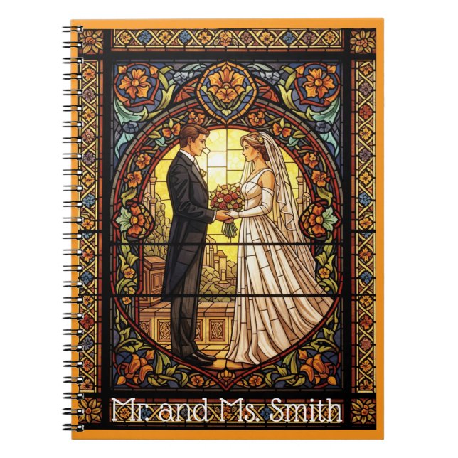 Carnet Conception de mariage dans un vitrail traditionnel (Devant)
