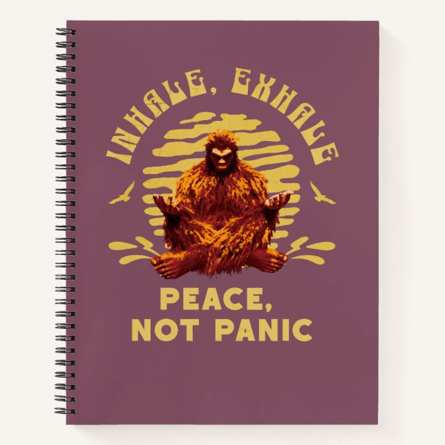 Carnet Conception de méditation Bigfoot Paix et non paniq (Devant)
