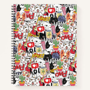 Carnet conception de mignon animalerie drôle - aimant les