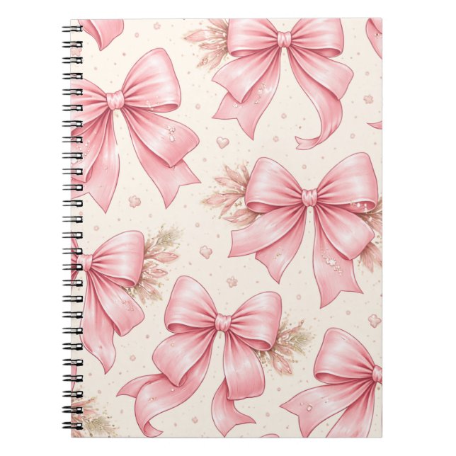 Carnet Conception de motif à ruban rose – Esthétique mign (Devant)