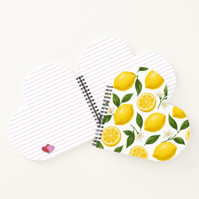 Carnet Conception de motif citron | Impression d'été frai (Intérieur)