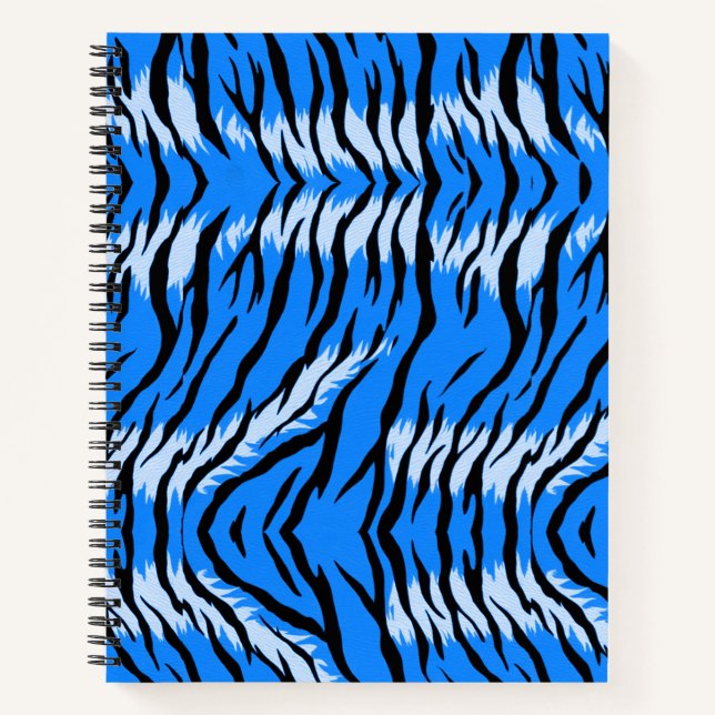 Carnet Conception de motif de peau d'animal Tigre Bleu  (Devant)