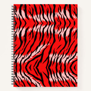 Carnet Conception de motif de peau d'animal Tigre Rouge