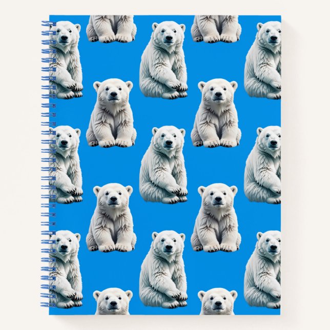 Carnet Conception de motif d'ours polaire bleu  (Devant)