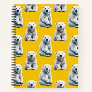 Carnet Conception de motif d'ours polaire jaune