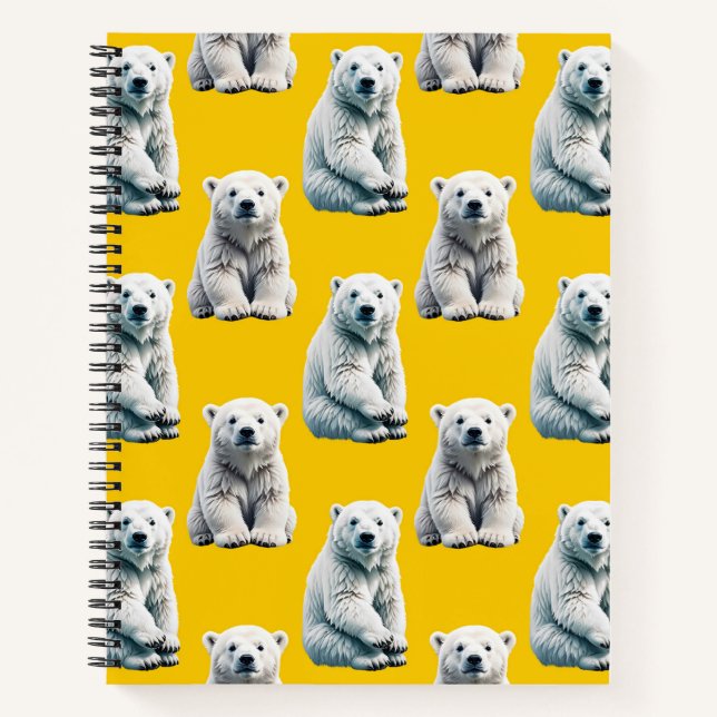Carnet Conception de motif d'ours polaire jaune  (Devant)