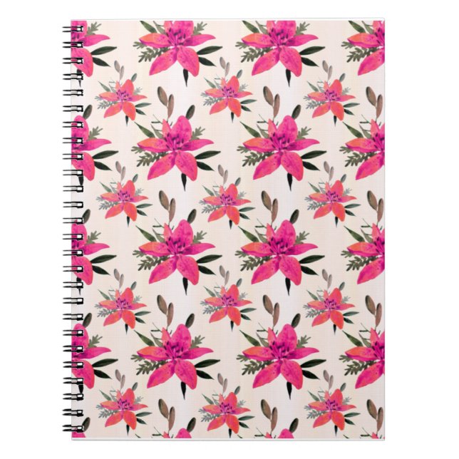 Carnet Conception de motif floral Fleurs roses (Devant)