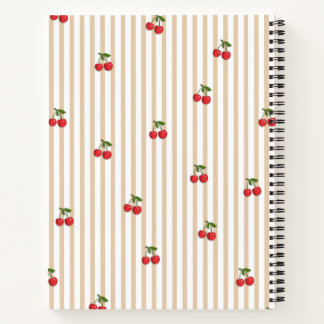 Carnet Conception de motif rayé cerise mignonne