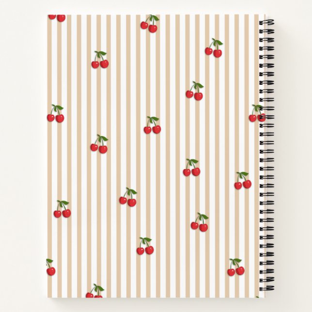 Carnet Conception de motif rayé cerise mignonne (Dos)
