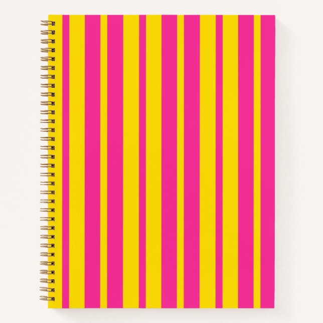 Carnet Conception de motif rayé stylé rose jaune  (Devant)
