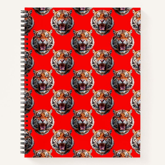 Carnet Conception de motif tête de tigre rouge (Devant)