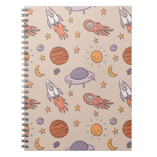 Carnet Conception de motif transparent d'espace extérieur