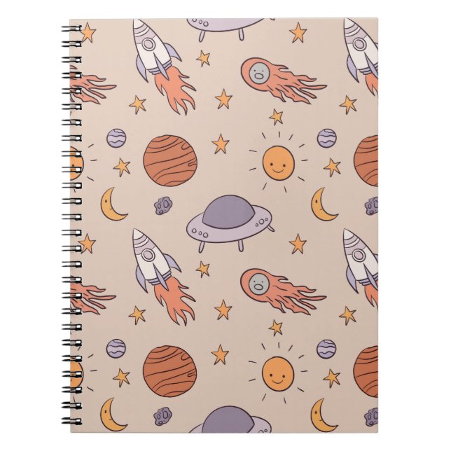 Carnet Conception de motif transparent d'espace extérieur (Devant)