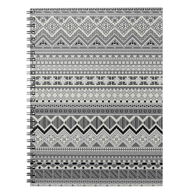 Carnet Conception de motifs aztèques gris blanc (Devant)