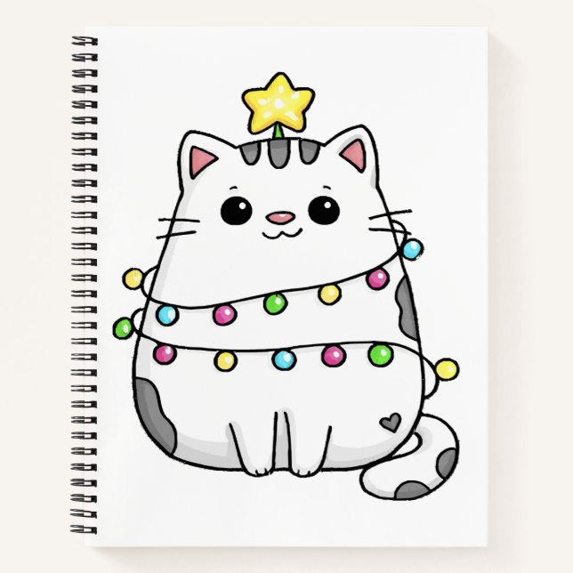 Carnet Conception de Noël de chat mignon  (Devant)