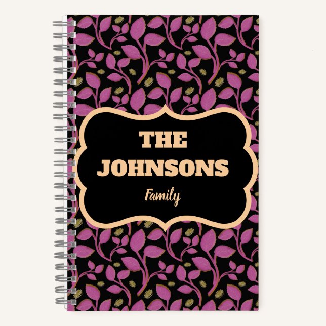 Carnet Conception de nom de famille botanique rose person (Recto)