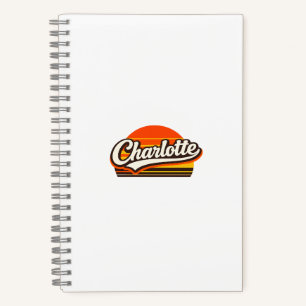 Carnet Conception de nom personnalisé Charlotte Retro Sun