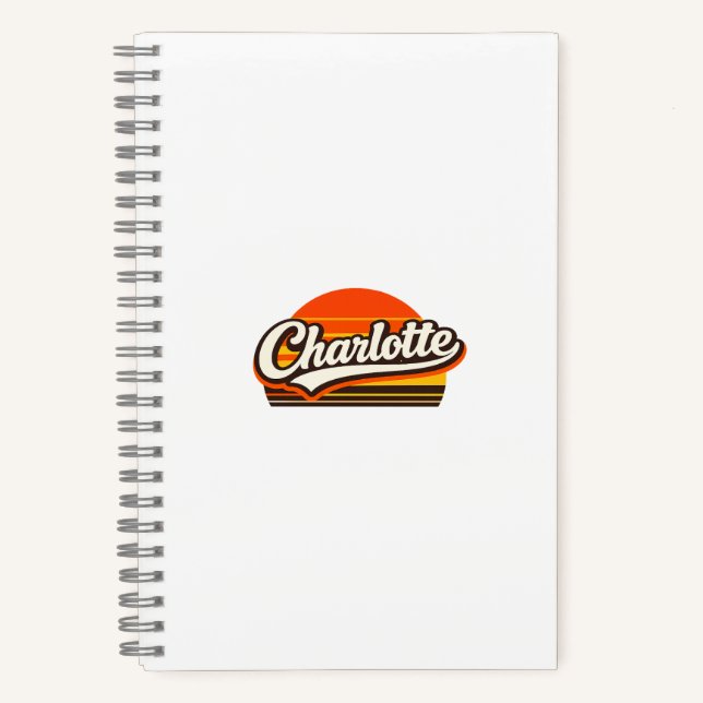 Carnet Conception de nom personnalisé Charlotte Retro Sun (Recto)