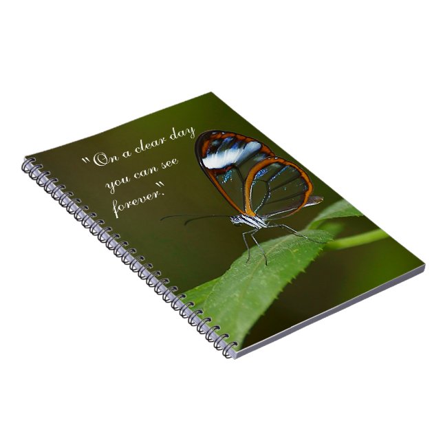 Carnet Conception de papillon de Glasswing "temps clair" (Côté Droit)