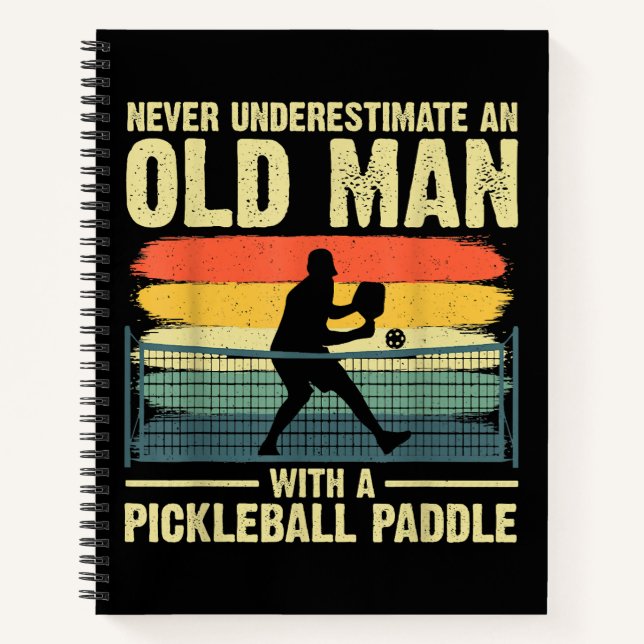 Carnet Conception de pickleball cool pour hommes Grand-pè (Devant)