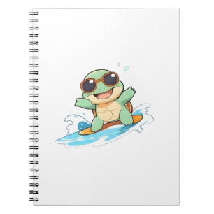 Carnet Conception de plage d'été de tortue chibi mignonne