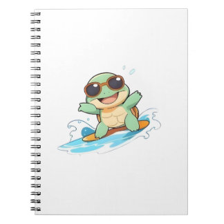 Carnet Conception de plage d'été de tortue chibi mignonne