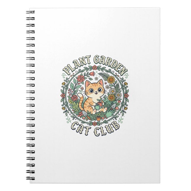 Carnet Conception de plante de jardin de chat drôle - Pla (Devant)