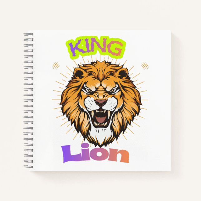 Carnet Conception de portrait majestueux de lion couronné (Devant)