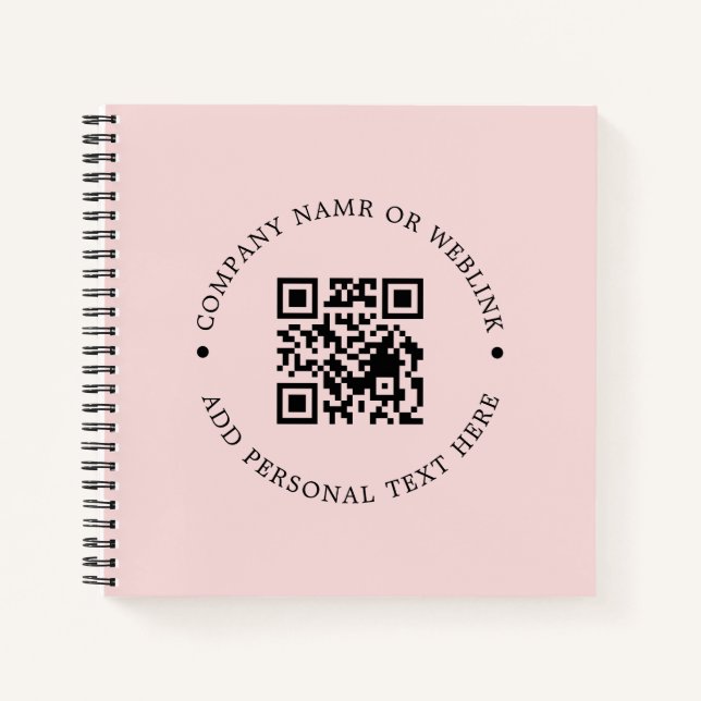 Carnet Conception de promo code QR rose poudré féminin (Devant)