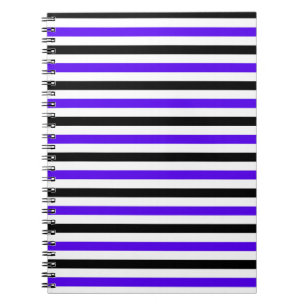 Carnet Conception de rayures blanches noires et bleues