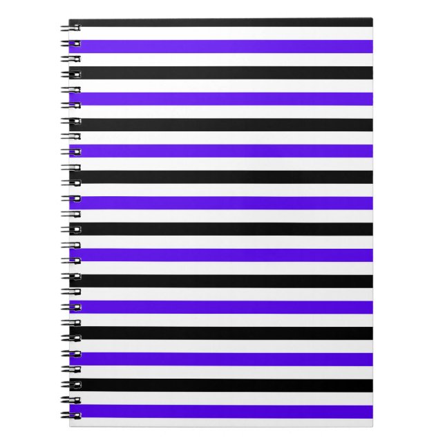 Carnet Conception de rayures blanches noires et bleues (Devant)