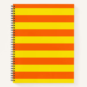 Carnet Conception de rayures jaunes orange