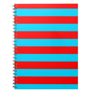 Carnet Conception de rayures rouges et bleues