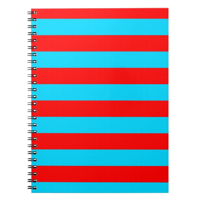 Carnet Conception de rayures rouges et bleues (Devant)