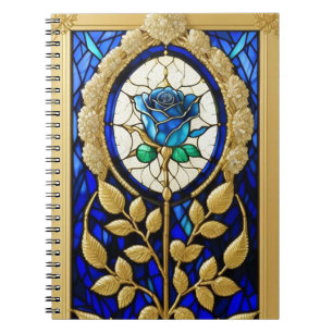 Carnet Conception de Rose Bleue en Verre Cathédrale