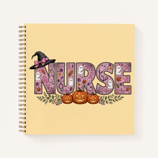 Carnet Conception de ruban rose pour infirmière Halloween (Devant)