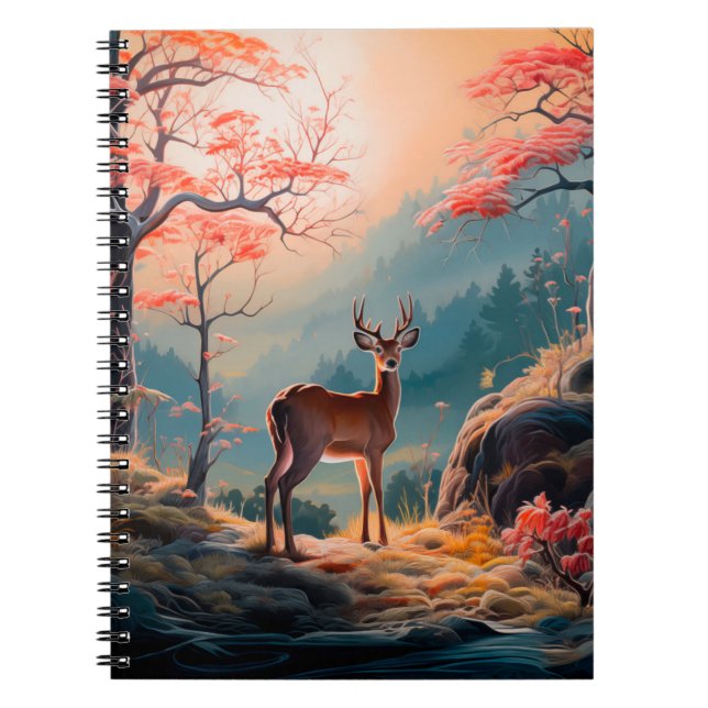 Carnet Conception de scène forestière enchantée de cerfs  (Devant)